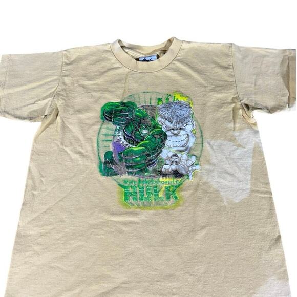 The Incredible Hulk 1990’s Vintage Tan Bleach T-shirt - Picture 3 of 5